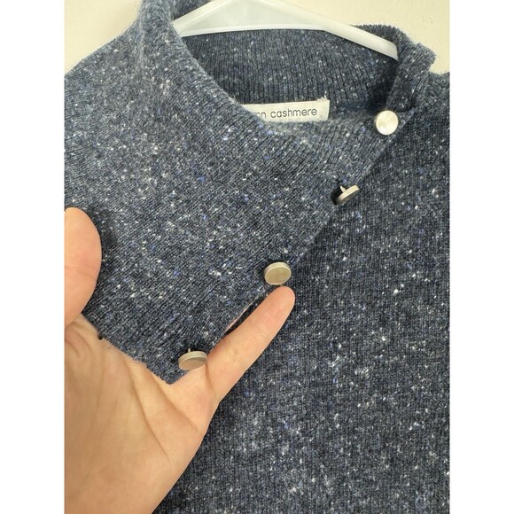 Autumn Cashmere Blue Speckled Mock Neck Sweater Small 100% Cashmere - Picture 3 of 6